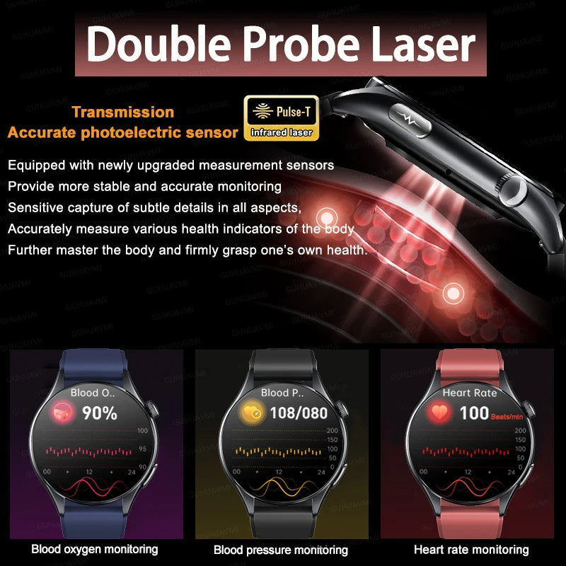 2025 New Health Analysis ECG+PPG Smart Watch Body Fat Uric Acid Blood Pressure Heart Rate Tracker NFC Smartwatch For Android IOS