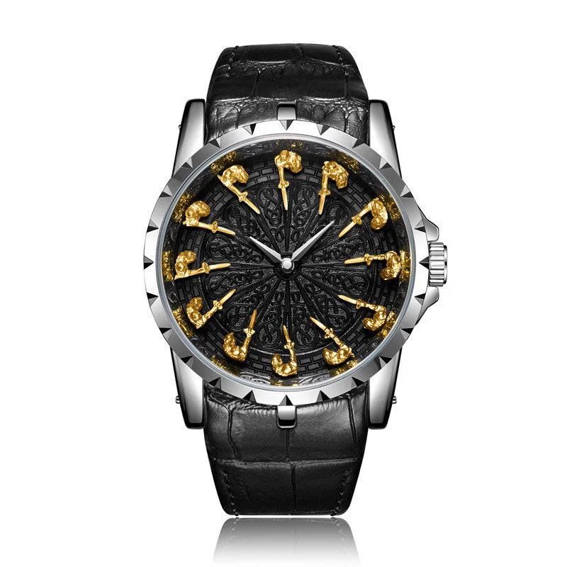 ZH20 Vintage Personalized Men's Watch Classic Twelve Knights Quartz Watch Fashion Clock Birthday Gift