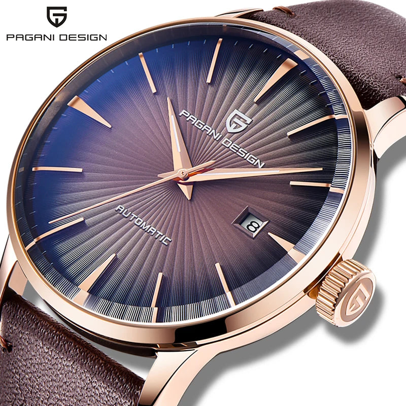 2025 New PAGANI DESIGN Men's Watches Fashion Sports Gold Watch For Men Automatic Mechanical Wristwatches Men Waterproof Leather