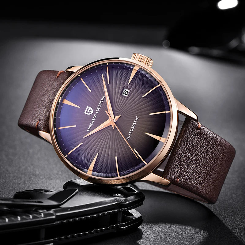 2025 New PAGANI DESIGN Men's Watches Fashion Sports Gold Watch For Men Automatic Mechanical Wristwatches Men Waterproof Leather