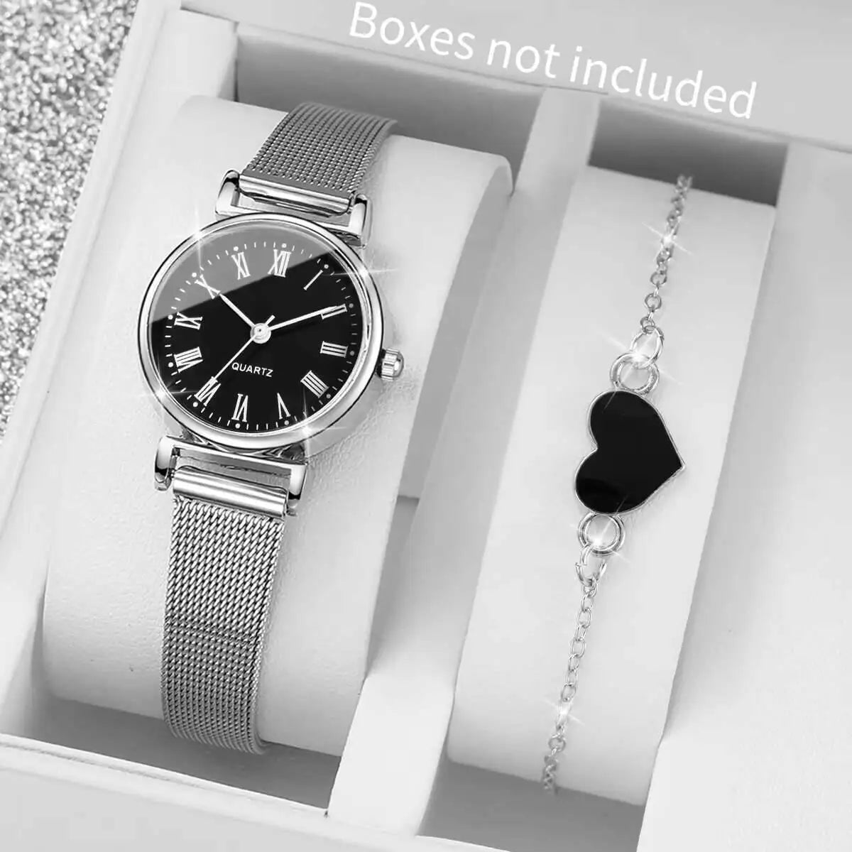 2PCS/Set Fashion Women Watches Casual Analog Quartz Watch With Bracelet Set Reloj Mujer（Without Box）