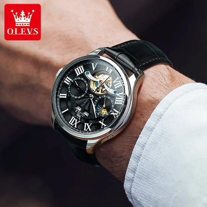 OLEVS 7013 Watch Man Luxury Original Automatic Mechanical Business Watch﻿ Waterproof Luminous Week Date Watches For Man
