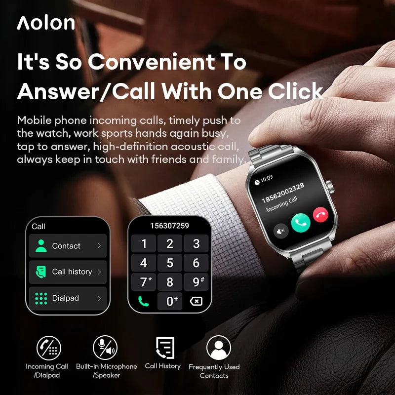 KHwatch 2.01" Curved Screen Smartwatch Men Call Sports Waterproof Wrist Watches Fitness Bracelet Women Watch Clock Smart Watch