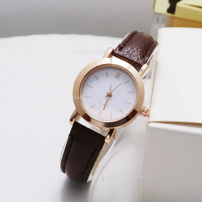 Personalized Elegant Female Student Watch Female Fashion Simple Small Watch Table Leather Strap Wristwatch Relogio Feminino