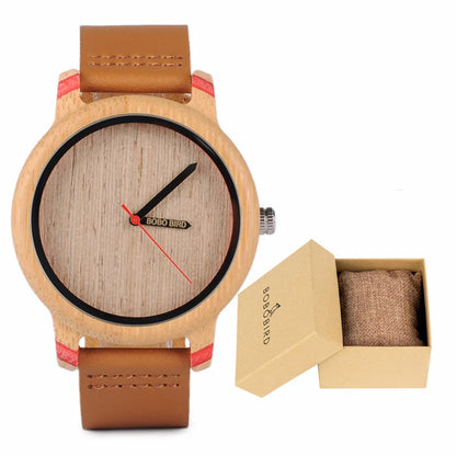 BOBO BIRD Wooden Watches for Men & Women Leather Strap Quartz Watches Support OEM Customized Dropshipping