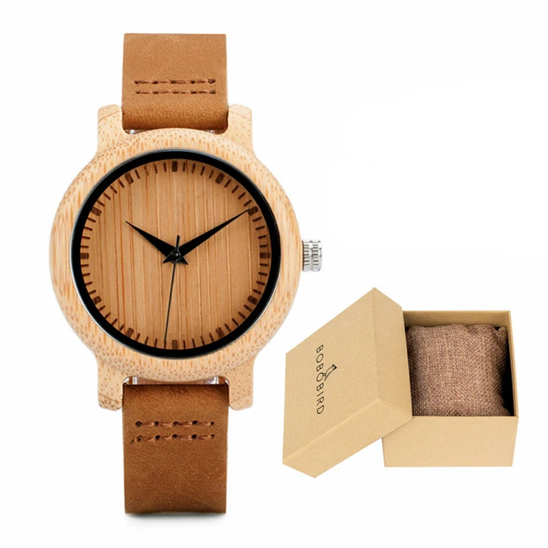 BOBO BIRD Wooden Watches for Men & Women Leather Strap Quartz Watches Support OEM Customized Dropshipping