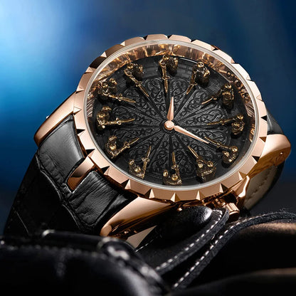 ZH20 Vintage Personalized Men's Watch Classic Twelve Knights Quartz Watch Fashion Clock Birthday Gift