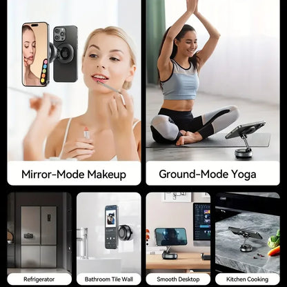 [Upgrade 360° Phone Holder] 360° Adjustable Vacuum Magnetic Mount Car Phone Holder Upgrade Version Compatible with Cars Mirrors