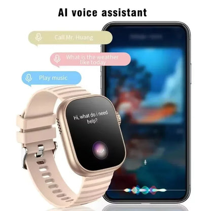 2024 Smart Watch Men Women LED Flashlight 100 Sport Modes Fitness Tracker Body Temperature 2.01 Inch Screen Smartwatch Men Wome