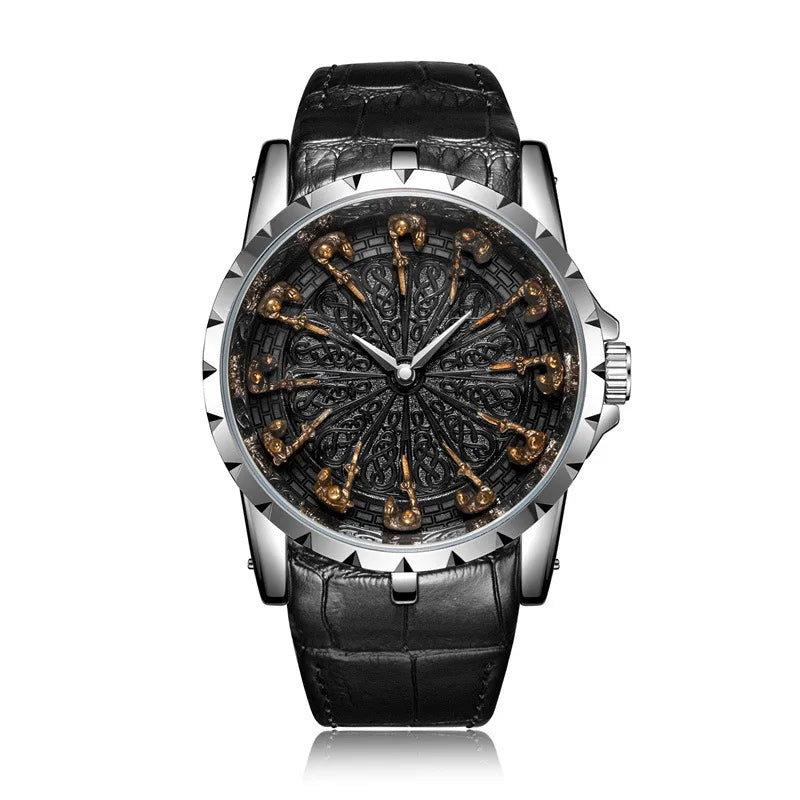 ZH20 Vintage Personalized Men's Watch Classic Twelve Knights Quartz Watch Fashion Clock Birthday Gift