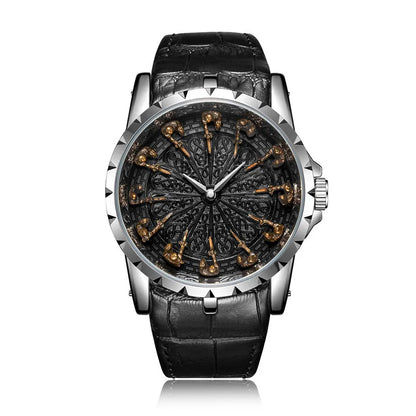 ZH20 Vintage Personalized Men's Watch Classic Twelve Knights Quartz Watch Fashion Clock Birthday Gift