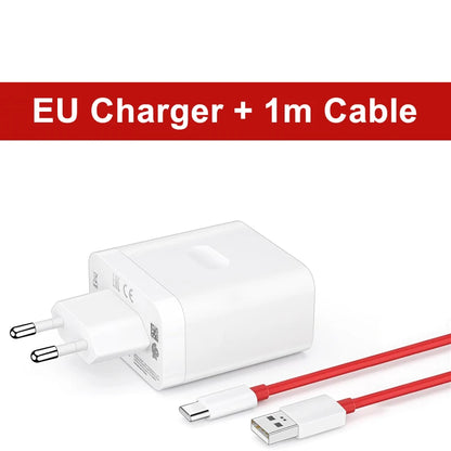 80W Super Flash Charger For OnePlus 9 10 11 12R 13 Nord 2T N300 CE 2 3 Lite ACE 2 3 5 OPPO Realme Fast Charging Type C USB Cable