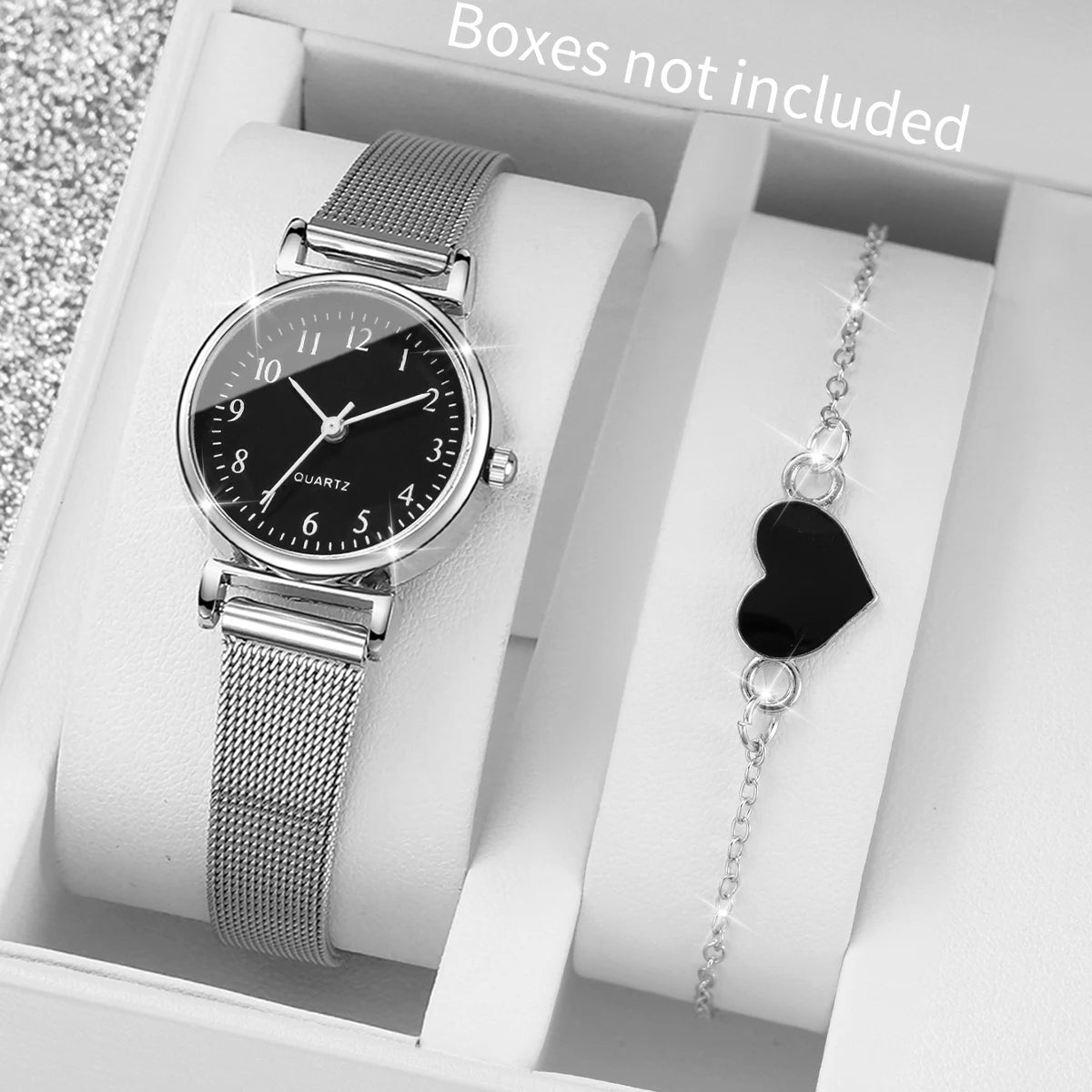 2PCS/Set Fashion Women Watches Casual Analog Quartz Watch With Bracelet Set Reloj Mujer（Without Box）