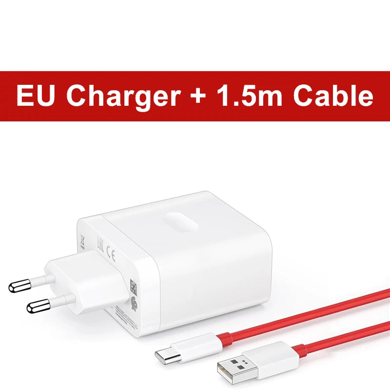 80W Super Flash Charger For OnePlus 9 10 11 12R 13 Nord 2T N300 CE 2 3 Lite ACE 2 3 5 OPPO Realme Fast Charging Type C USB Cable