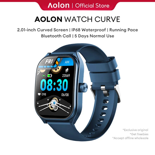 KHwatch 2.01" Curved Screen Smartwatch Men Call Sports Waterproof Wrist Watches Fitness Bracelet Women Watch Clock Smart Watch