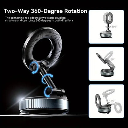 [Upgrade 360° Phone Holder] 360° Adjustable Vacuum Magnetic Mount Car Phone Holder Upgrade Version Compatible with Cars Mirrors