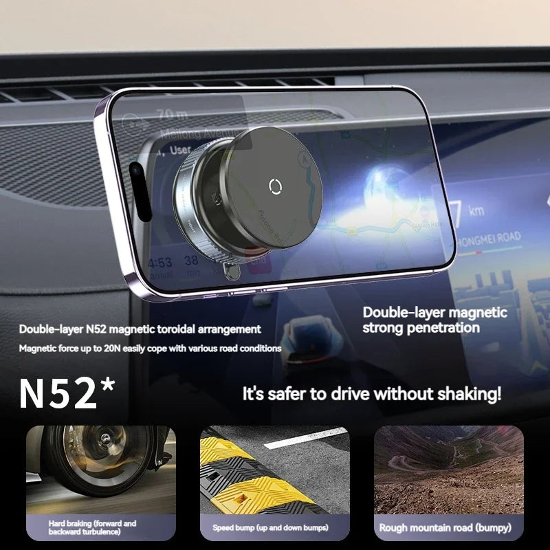 Vacuum Suction Magnetic Car Phone Holder for Glass Surface Easy-install Universal Phone Holder for iPhone Samsung