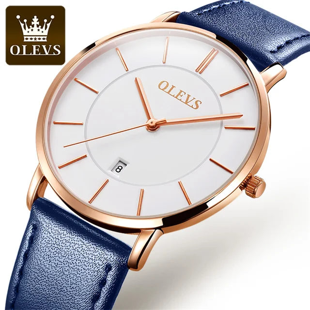 OLEVS 5869 Quartz Watch for Men Ultra Thin 6.5mm Minimalist Waterproof Date Bussiness Man Watch Simple Fashion Men's Wristwtach