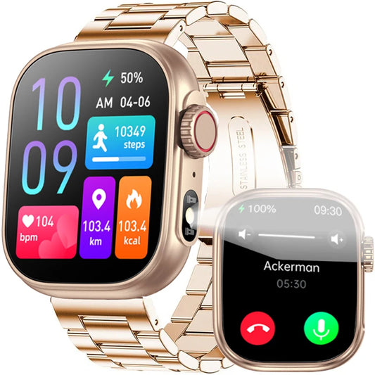 2024 Smart Watch Men Women LED Flashlight 100 Sport Modes Fitness Tracker Body Temperature 2.01 Inch Screen Smartwatch Men Wome