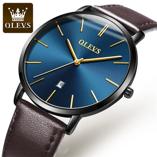 OLEVS 5869 Quartz Watch for Men Ultra Thin 6.5mm Minimalist Waterproof Date Bussiness Man Watch Simple Fashion Men's Wristwtach