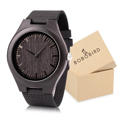 BOBO BIRD Wooden Watches for Men & Women Leather Strap Quartz Watches Support OEM Customized Dropshipping