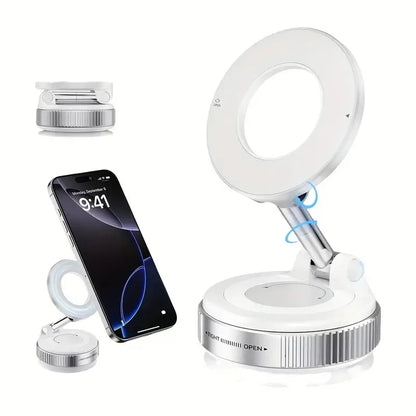 [Upgrade 360° Phone Holder] 360° Adjustable Vacuum Magnetic Mount Car Phone Holder Upgrade Version Compatible with Cars Mirrors