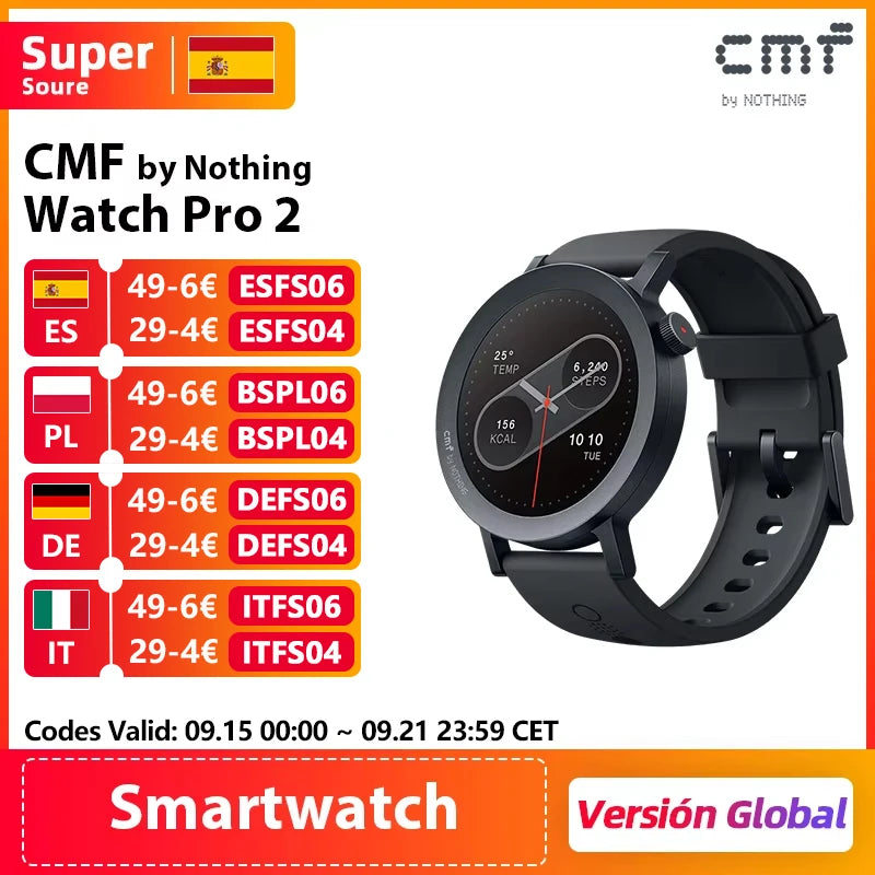 Global Version CMF by Nothing Watch Pro 2 1.32" AMOLED Display Bluetooth Calls with AI Noise Reduction CMF Watch Pro 2