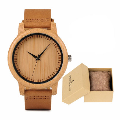 BOBO BIRD Wooden Watches for Men & Women Leather Strap Quartz Watches Support OEM Customized Dropshipping