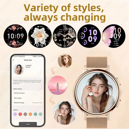 LIGE 2025 New 1.26 inch Screen Smart Watch Women IP68 Waterproof Sports Women’s Health Monitor Watches Bluetooth Call Smartwatch