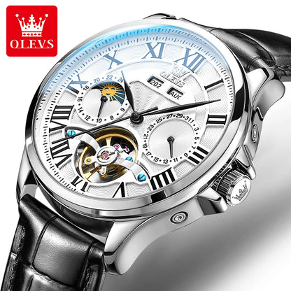 OLEVS 7013 Watch Man Luxury Original Automatic Mechanical Business Watch﻿ Waterproof Luminous Week Date Watches For Man