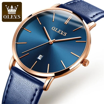 OLEVS 5869 Quartz Watch for Men Ultra Thin 6.5mm Minimalist Waterproof Date Bussiness Man Watch Simple Fashion Men's Wristwtach