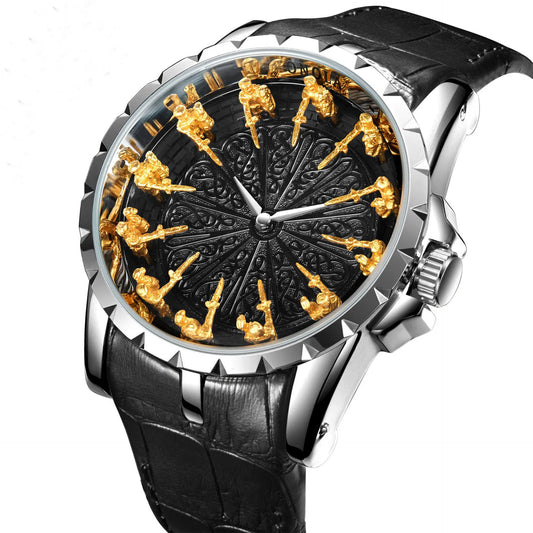 ZH20 Vintage Personalized Men's Watch Classic Twelve Knights Quartz Watch Fashion Clock Birthday Gift