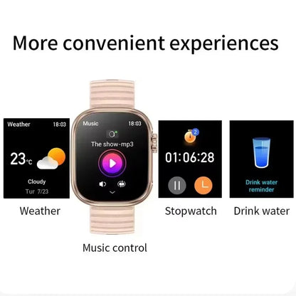 2024 Smart Watch Men Women LED Flashlight 100 Sport Modes Fitness Tracker Body Temperature 2.01 Inch Screen Smartwatch Men Wome