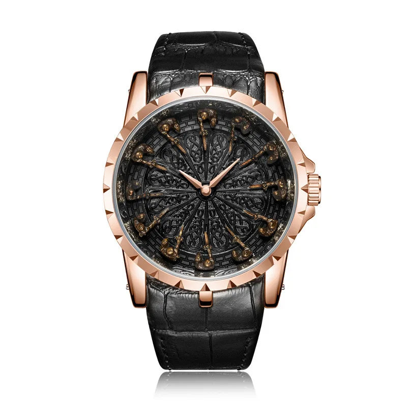 ZH20 Vintage Personalized Men's Watch Classic Twelve Knights Quartz Watch Fashion Clock Birthday Gift