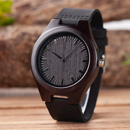 BOBO BIRD Wooden Watches for Men & Women Leather Strap Quartz Watches Support OEM Customized Dropshipping