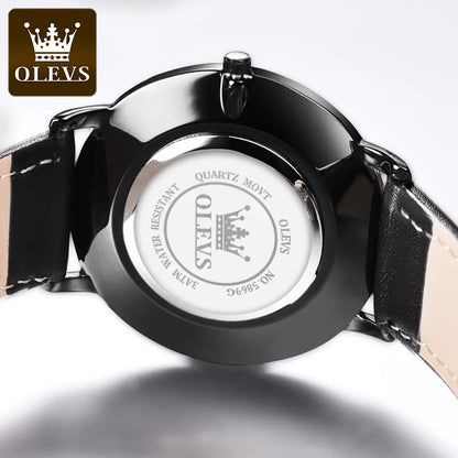 OLEVS 5869 Quartz Watch for Men Ultra Thin 6.5mm Minimalist Waterproof Date Bussiness Man Watch Simple Fashion Men's Wristwtach