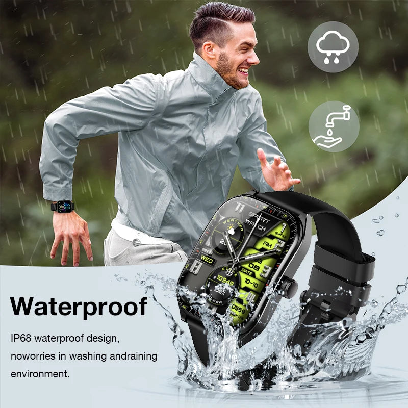 KHwatch 2.01" Curved Screen Smartwatch Men Call Sports Waterproof Wrist Watches Fitness Bracelet Women Watch Clock Smart Watch