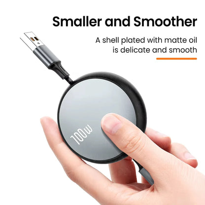 3 in 1 Retractable USB C 6A 100W USB Fast Charger For iPhone 13 14 12 11 Pro X Max Type C/Micro Fast Charger For Huawei Samsung