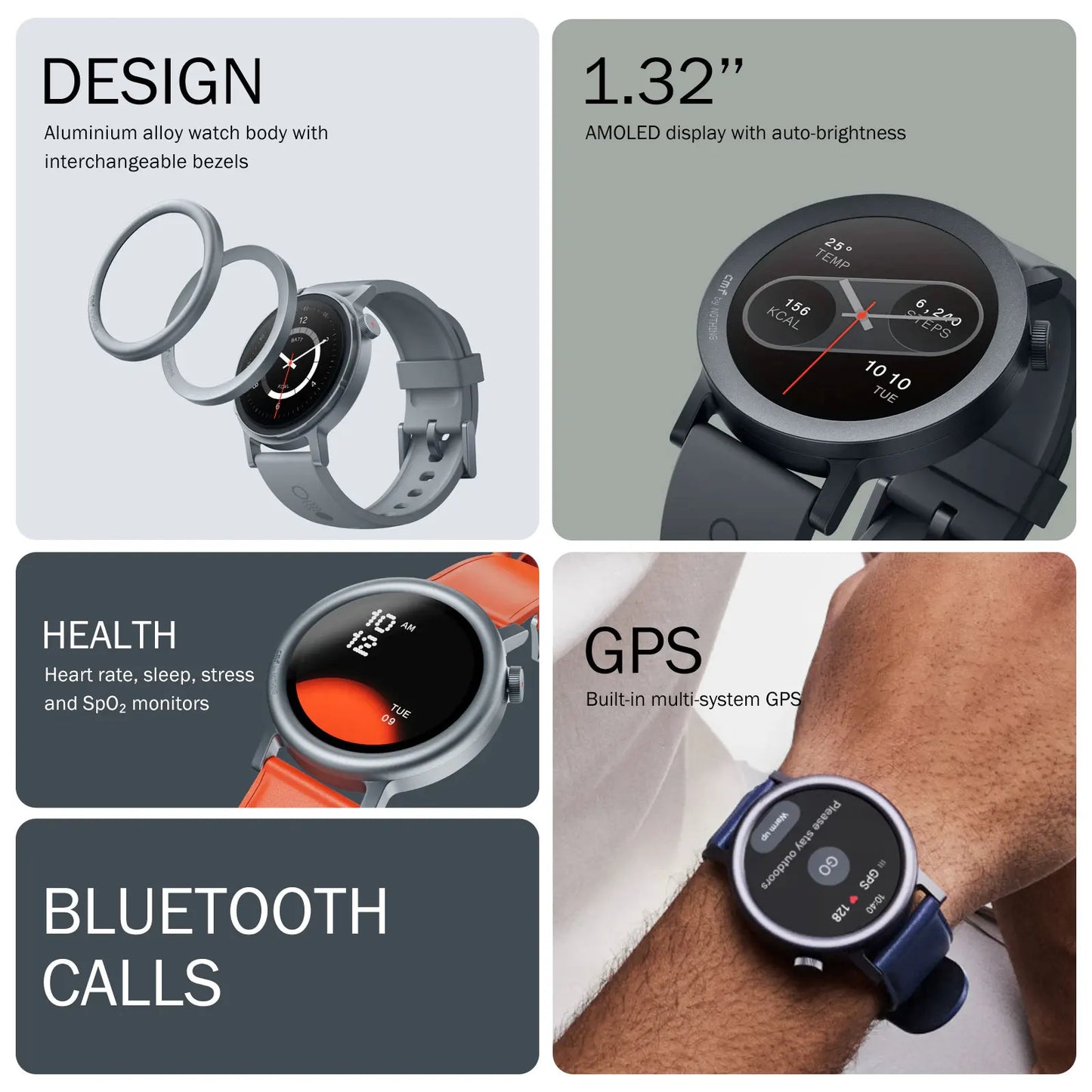 Global Version CMF by Nothing Watch Pro 2 1.32" AMOLED Display Bluetooth Calls with AI Noise Reduction CMF Watch Pro 2