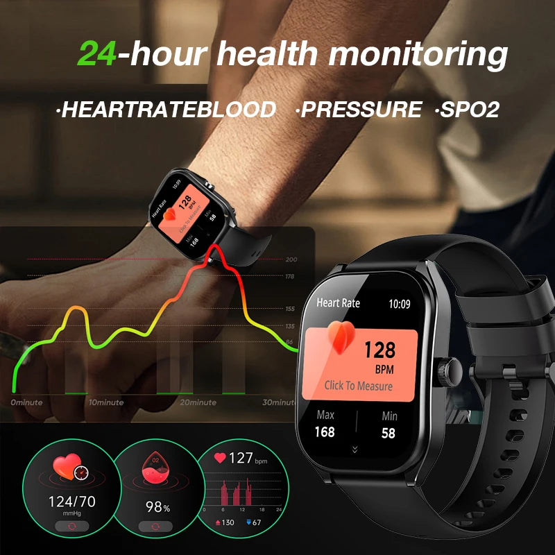 KHwatch 2.01" Curved Screen Smartwatch Men Call Sports Waterproof Wrist Watches Fitness Bracelet Women Watch Clock Smart Watch