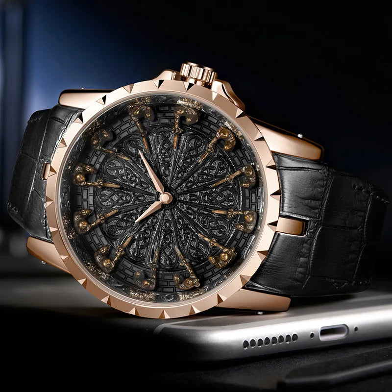 ZH20 Vintage Personalized Men's Watch Classic Twelve Knights Quartz Watch Fashion Clock Birthday Gift